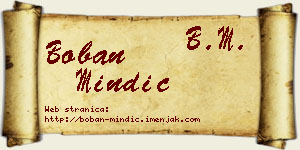 Boban Mindić vizit kartica